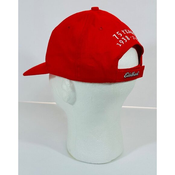 Edelbrock Carburetors Red Baseball Hat Cap 75 Years Of Performance Adjustable - Picture 6 of 11
